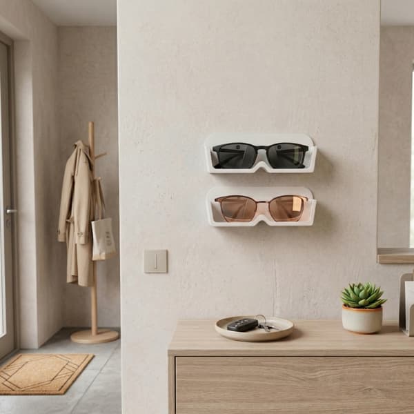 2-pack väggfäste för glasögon | Glasögonorganisatör och displayställ Vit M