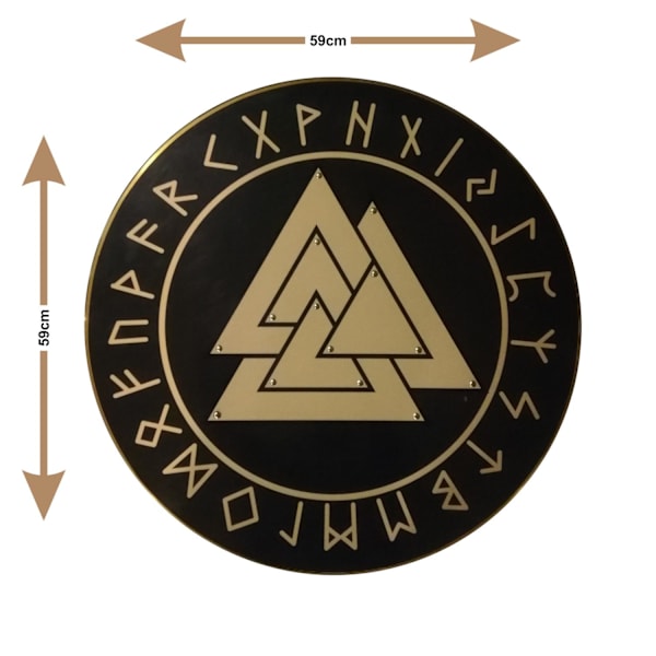 Trä Viking Valknut Knut of the Slain handgjorda sköld SWE21 multifärg one size