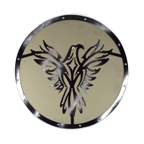 Trä/läder Medeltida Norse Flaming Phoenix Shield SWE62 multifärg one size