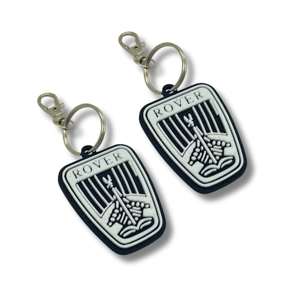 2x Nyckelring Clip On & Go karbinnyckelring för Rover Svart