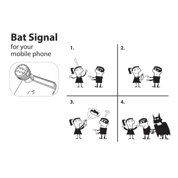 Bat Signal Mobile Flash Batman Call Light Svart Svart one size