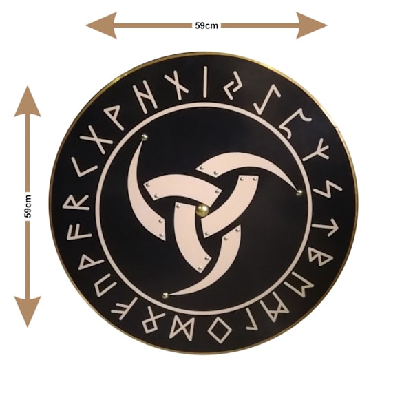 Trä Viking Odin Horn handgjord sköld SWE25 multifärg one size