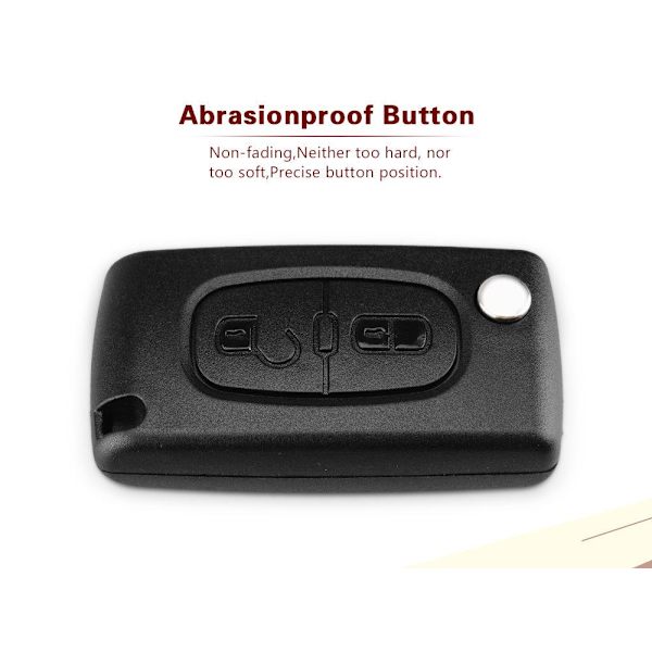 Key Case Shell 2 -knappar CE0536 HU83 blad för Citroen Svart one size