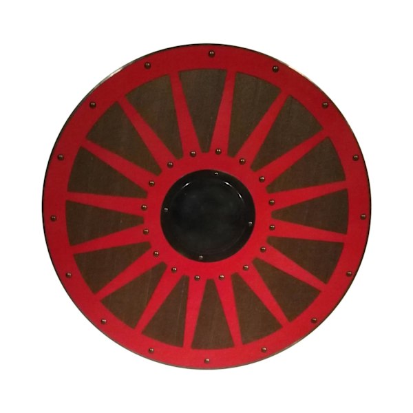 Trä Viking handgjord sköld metallhjul SWE42 multifärg one size