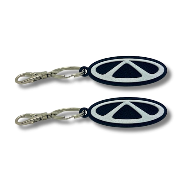 2x Nyckelring Clip On & Go karbinnyckelring för Chery Svart