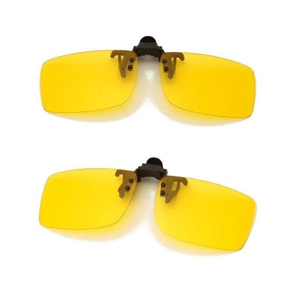 Flexibel UV-polariserad dag-nattklämma på solglasögon Yellow one size