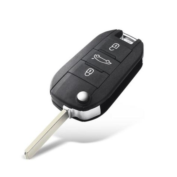 3-knappars Nyckel till Peugeot/Citroen Black M