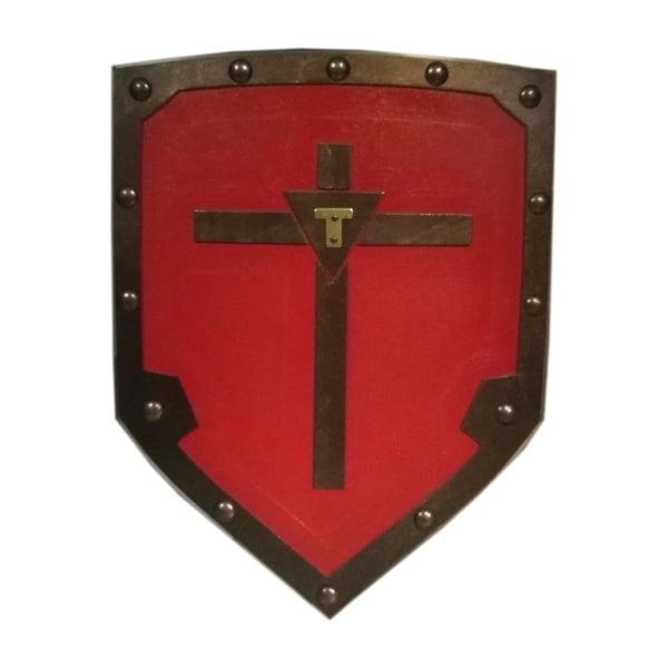 Trämedeltida Viking Cross Shield - Röd SWE103 multifärg one size