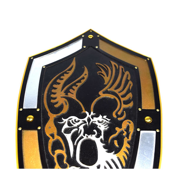 Trä medeltida Gladiator Shield SWE-118 Svart one size