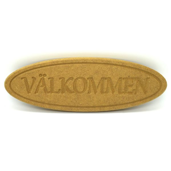 Välkommen svenskt välkomstträskylt med hängningssats Brun one size