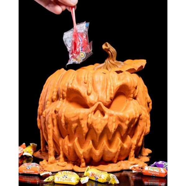 Halloween pumpa smältande spöke Candy Bowl/Nattljus Orange L