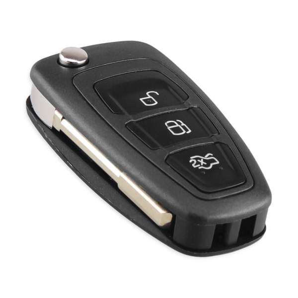 3-knappars FO21 blad fällbart nyckelskal för Ford Svart one size