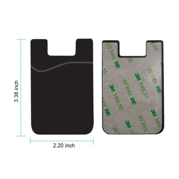 2x Silikonsocka plånbok kort kassettficka klistermärke grå grå one size