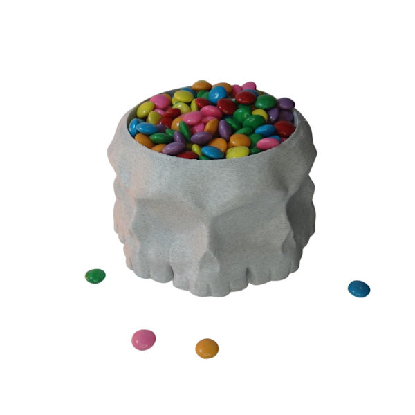 Skull Bowl Halloween Skeletthuvud för godis Vit one size