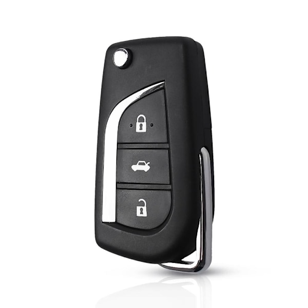 3 knappar Flip Key Shell Remote Case för Toyota Svart one size