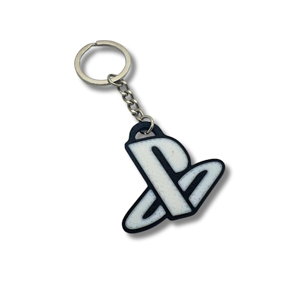Nyckelring nyckelring emblem logotyp för PS5 Play Station Vit M