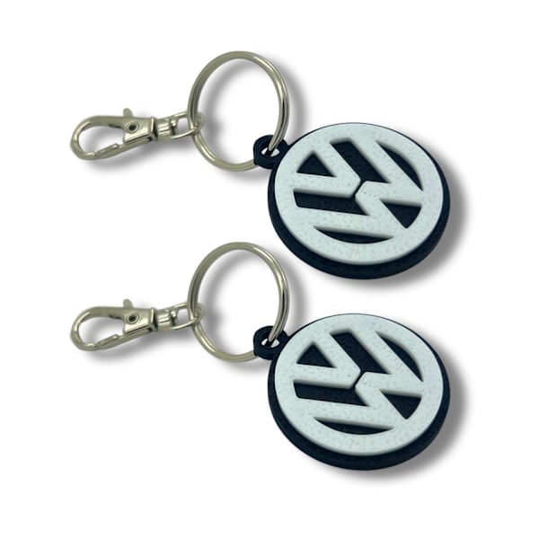 2x Nyckelring Clip On & Go karbinnyckelring för VW Svart