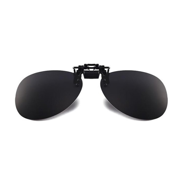 Ovala glasögon klämmer på / flip up polariserad UV Svart L