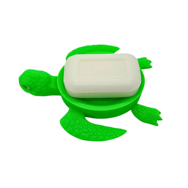 Turtle Tvålhållare för barn tvålsparare tvättbar Grön one size