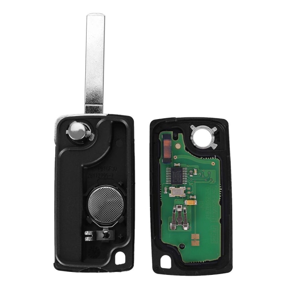 2-knapps fjärrnyckel CE0536 433MHz ID46 chip VA2 för Peugeot Svart M