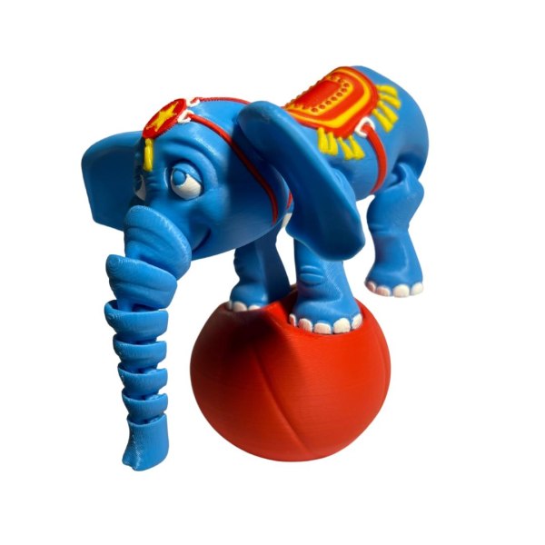 Flexi Elephant med bollcirkus leksaksdekoration Blå one size
