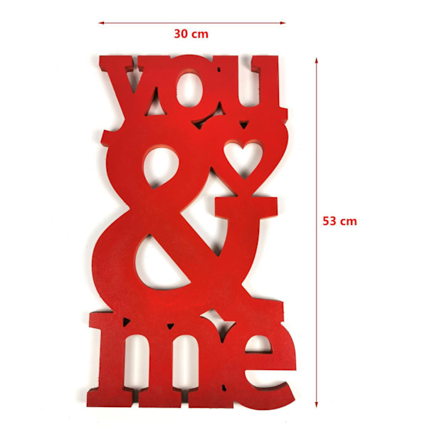 You & Me alla hjärtans dag älskar heminredning 53cm Röd one size
