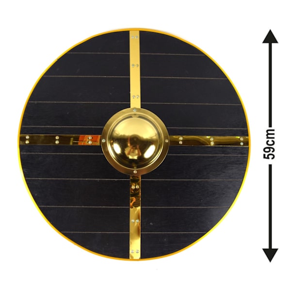 Trä Medeltida Metal Cross Viking Shield SWE170 multifärg one size