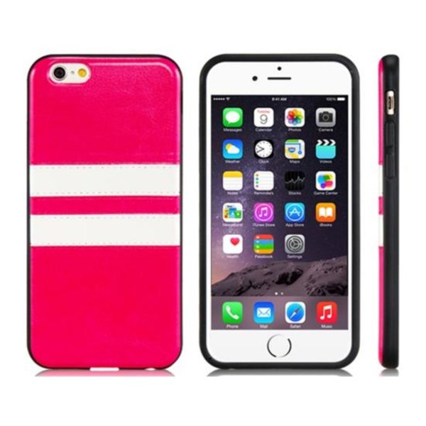 Iphone 6/6S 4.7 rubber stripes mjuk case skal röd Röd