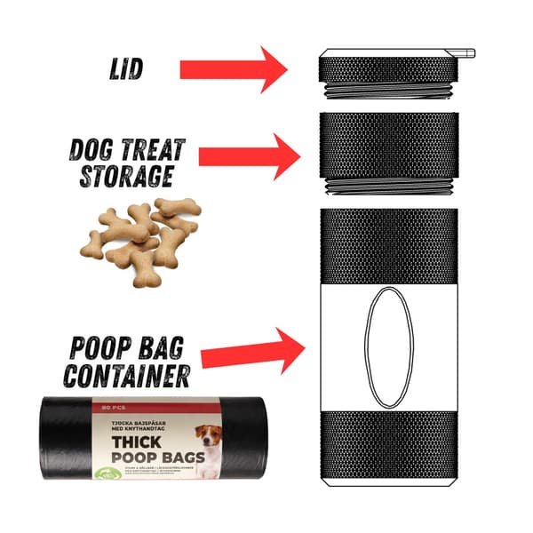 PoochPod | Bajspåseautomat med godbitsförvaring L Brons L