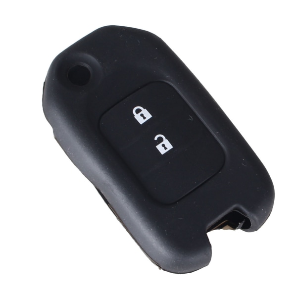 Silikon 2-knapps bilnyckelfodral svart för Honda Svart one size
