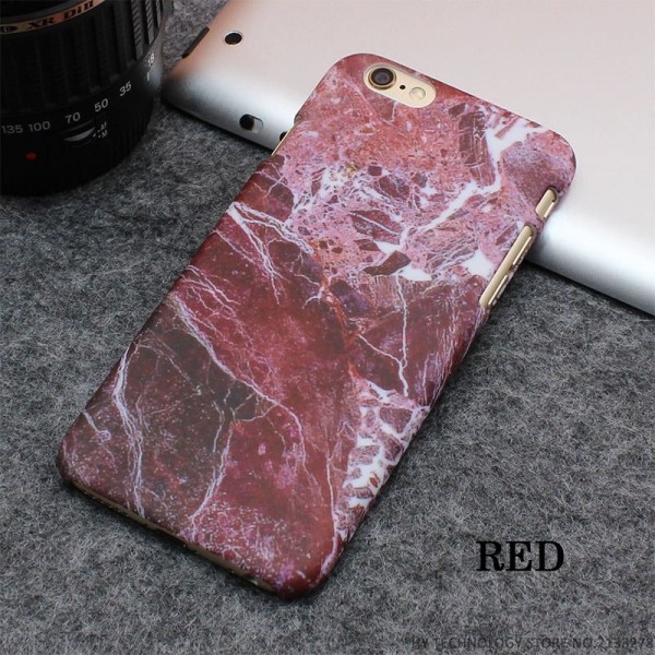 Iphone 6+/6S+ Plus Marble Skal Skydd Case Röd Röd