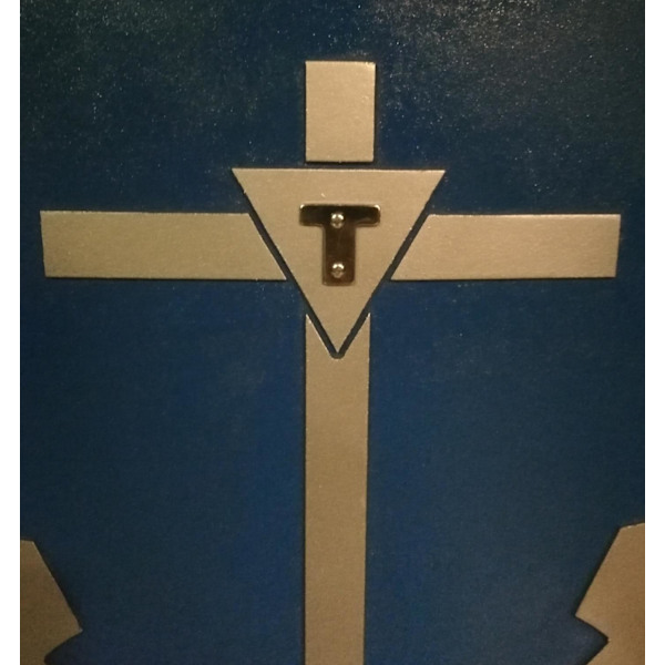Trämedeltida Viking Cross Shield - Blå SWE104 multifärg one size