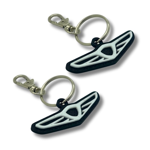 2x Nyckelring Clip On & Go karbinnyckelring för Genesis Svart