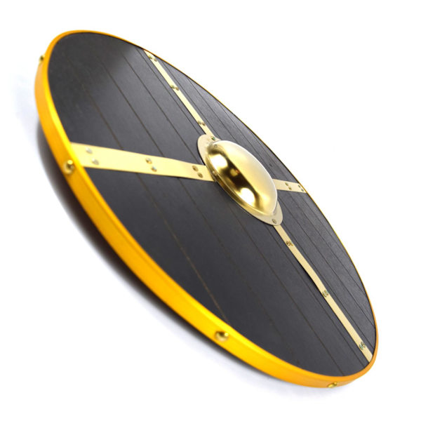 Trä Medeltida Metal Cross Viking Shield SWE170 multifärg one size