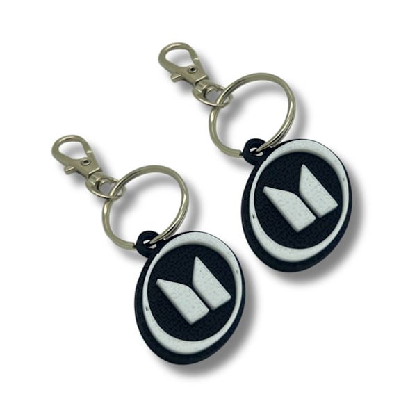 2x Nyckelring Clip On & Go karbinnyckelring för Isuzu Svart