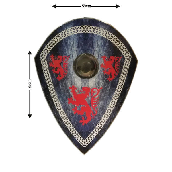 Trä Robert the Bruce Rampant Lion Medeltida sköld SWE149 multifärg one size