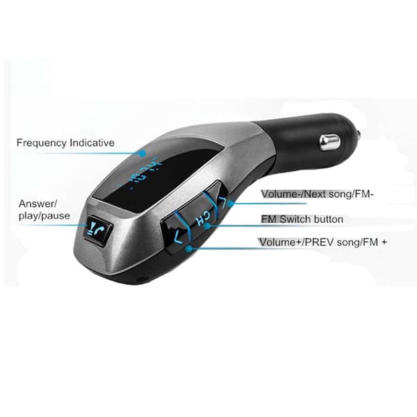 Bluetooth bil FM-sändarmodulator MP3-spelare trådlös USB Svart one size