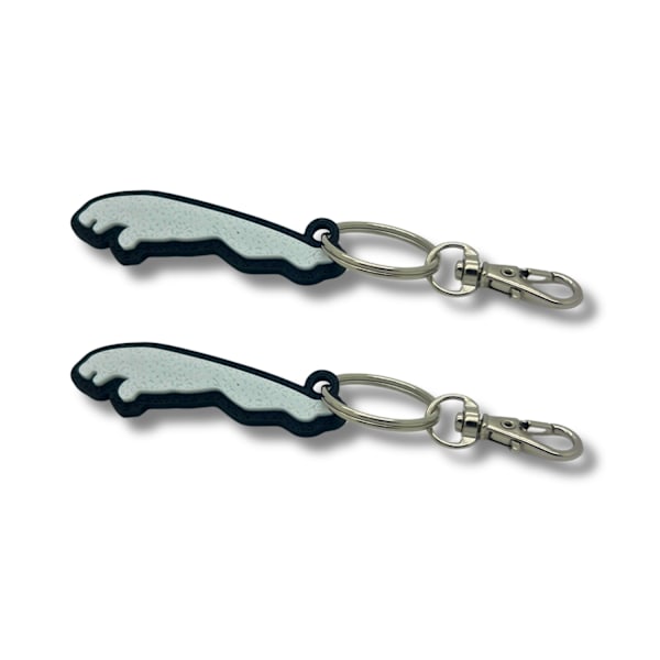 2x Nyckelring Clip On & Go karbinnyckelring för Jaguar Svart
