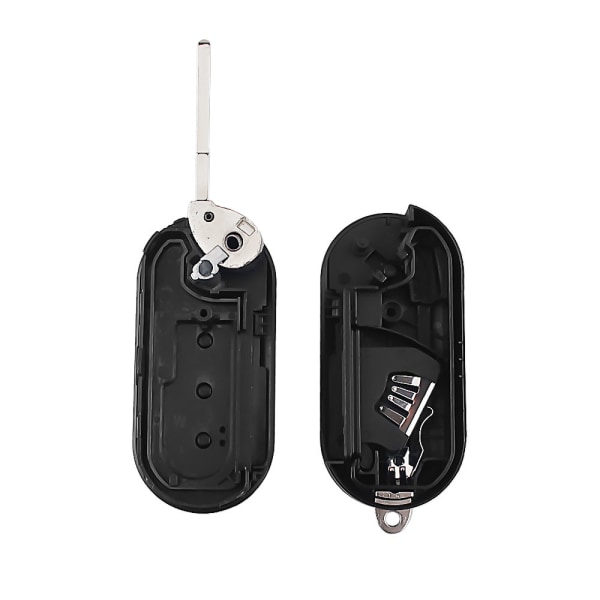3 knappars bilnyckelskal Fob för Fiat Svart one size