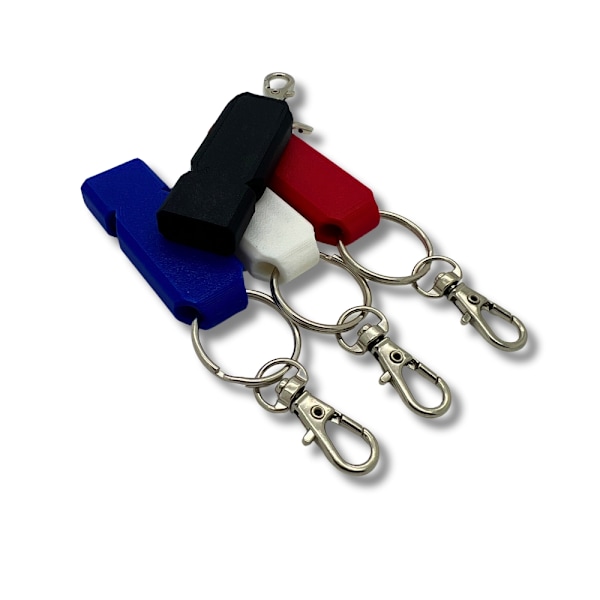 Hög visselpipa 4-pack 120 Db med nyckelring och lås Black M