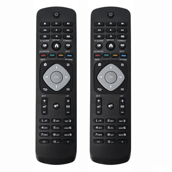 2x Universal smart TV-fjärrkontroll för Philips Svart one size