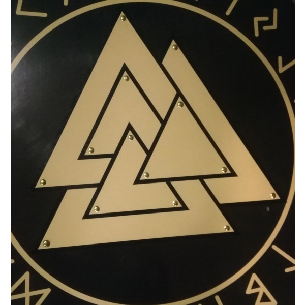 Trä Viking Valknut Knut of the Slain handgjorda sköld SWE21 multifärg one size