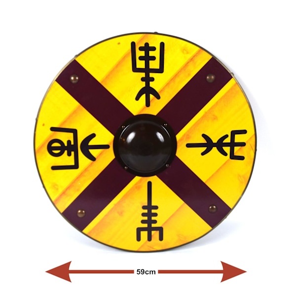 Trä Viking Runes Helm Of Awe Shield handgjorda SWE73 multifärg one size