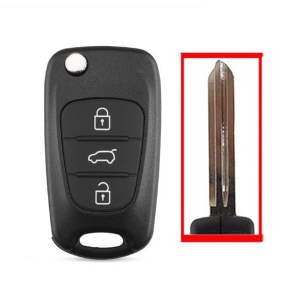 3-knappars bilnyckelskal kombi vänsterblad till Hyundai Svart one size