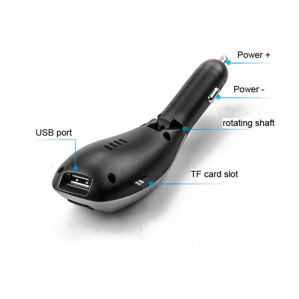 Bluetooth bil FM-sändarmodulator MP3-spelare trådlös USB Svart one size