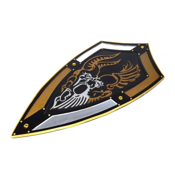 Trä medeltida Gladiator Shield SWE-118 Svart one size