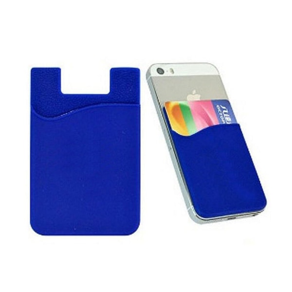 2x Silikonsocka plånbokskort med kontrastficka Blue Blå one size
