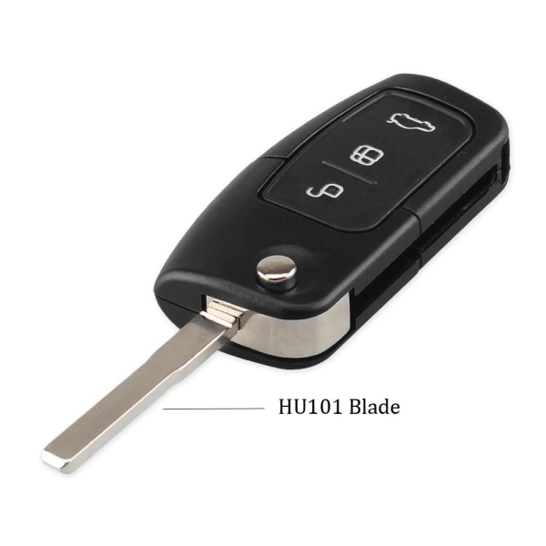 3 Knappar HU101 blad vikbart nyckelskal B för Ford Svart one size