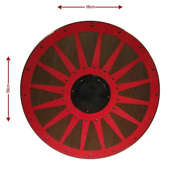 Trä Viking handgjord sköld metallhjul SWE42 multifärg one size