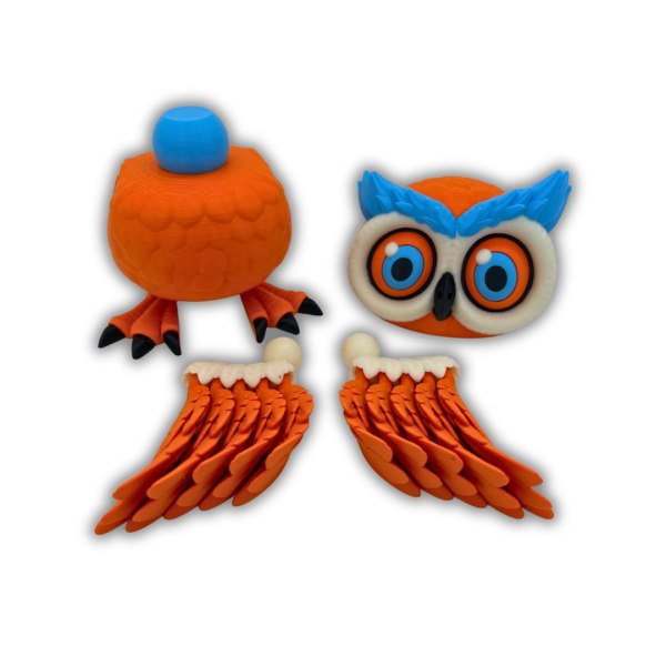 Flexi uggle leksak dekoration flexibel roterande fågel Orange one size